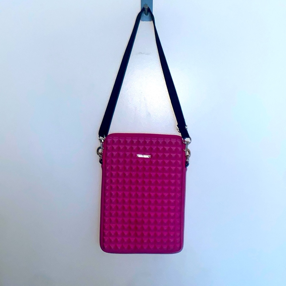Rebecca Minkoff Pink Studded iPad Tablet Crossbody Bag